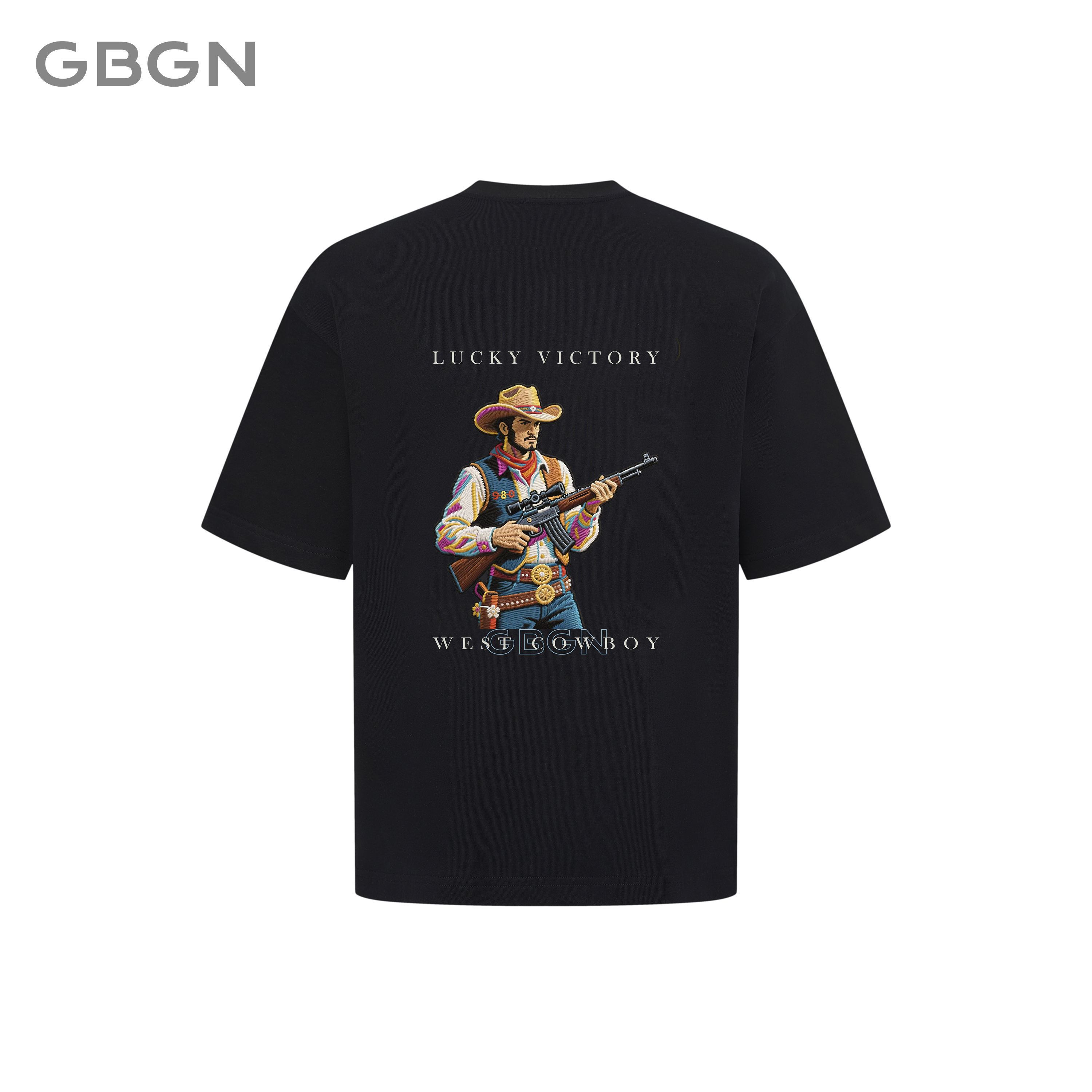 GBGN【赏金猎人】重工刺绣工艺夏季新款轻奢潮牌短袖T恤G1001