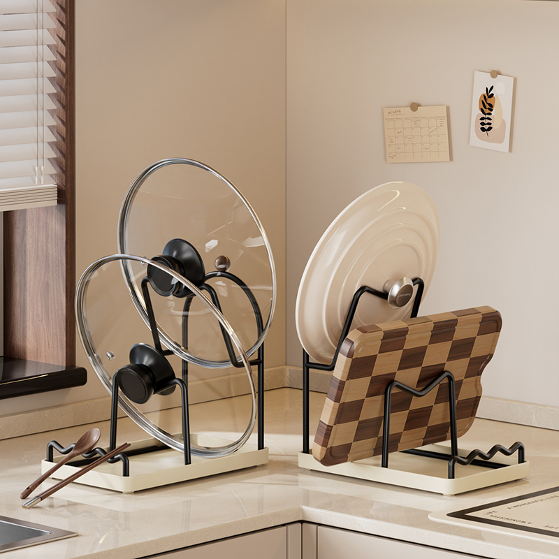 厨房锅盖架家用橱柜台面案板砧板收纳架防霉沥水架刀叉汤勺置物架