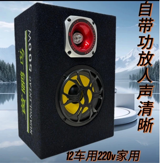 5寸蓝牙低音炮12V24v汽车音响220V家用户外重低音大喇叭新款智能