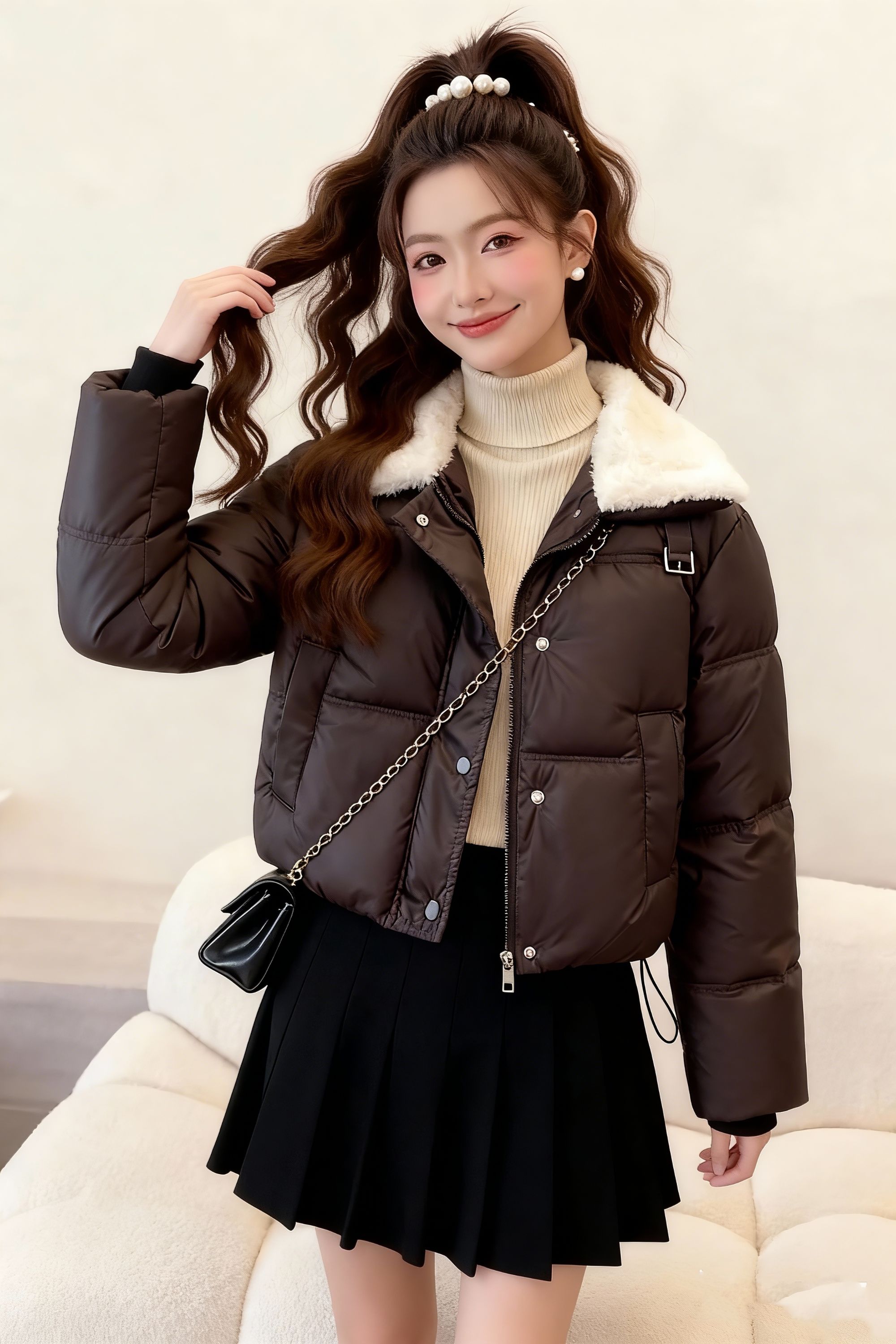 PU皮棉服女冬季2025年新款爆加厚保暖洋气羽绒棉衣外套短款小棉袄