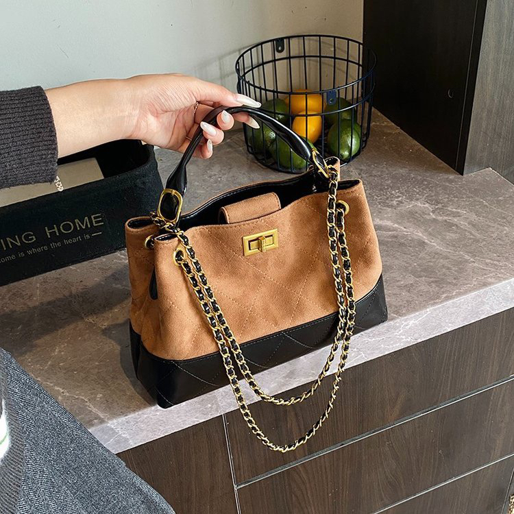 单肩链条手提通勤包包女2025新款秋冬时尚托特包百搭大容量流浪包