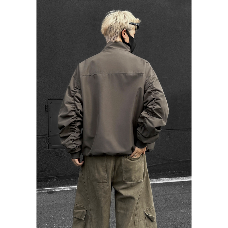 cleanfit美式飞行夹克男款秋季短款廓形立领棒球服三防冲锋衣外套