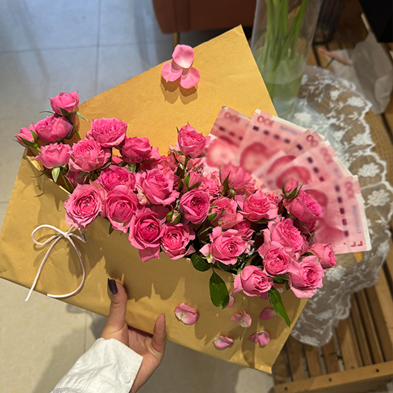 高级感情书花束信封花束成品仿真花实用见面小花束生日圣诞节礼物