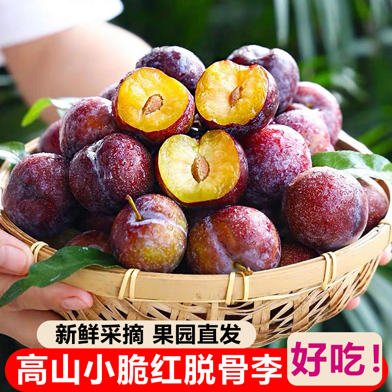 【脆甜脱骨】四川高山脆红脱骨李子新鲜当季水果脆甜整箱青红脆李