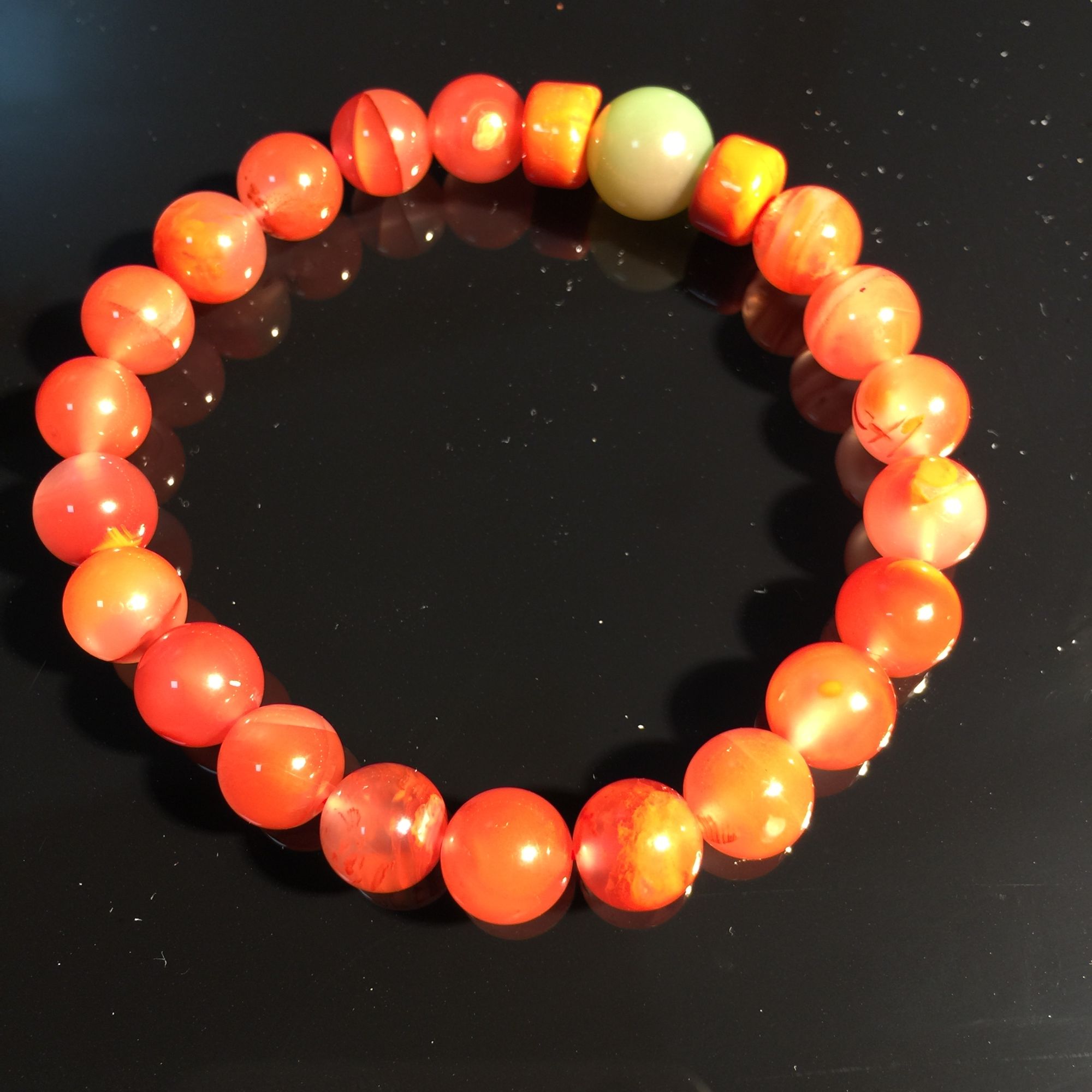 【红运记】南红红冻料圆珠小手串原矿无优化HDLSC2-1-15南红珠串