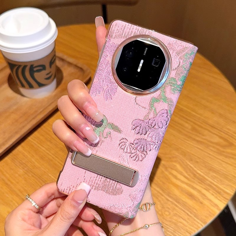 适用华为matex5折叠手机壳翻盖全包女款网红小香风千鹤鸟保护套潮