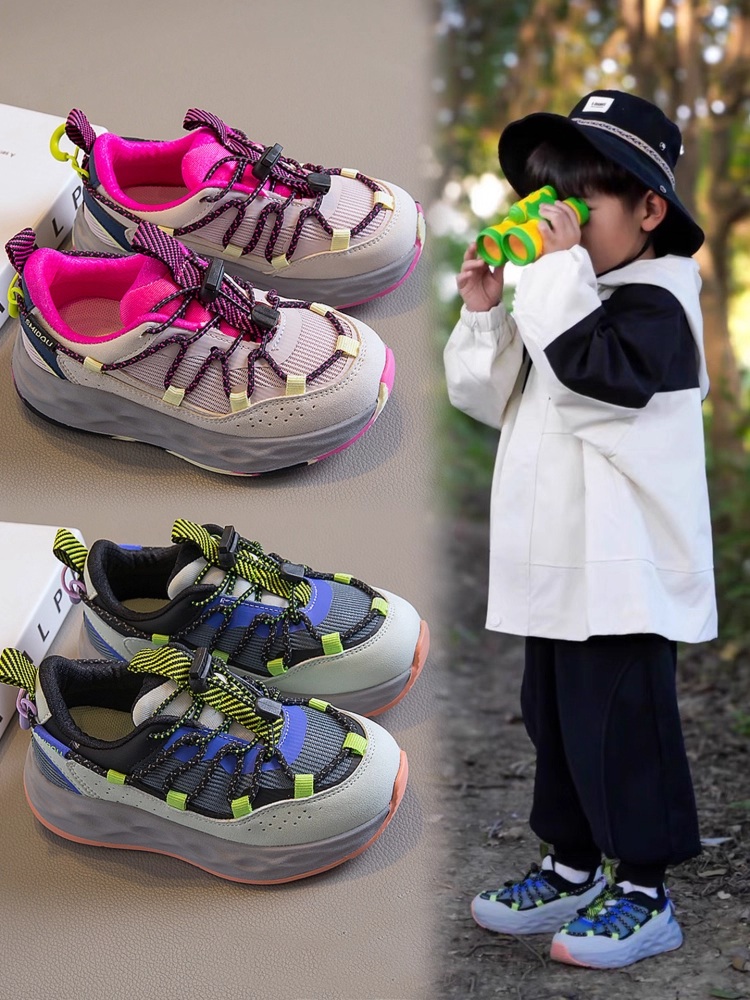 户外2025春夏季新款跑步老爹2025新款爆款百搭休闲儿童男童运动鞋
