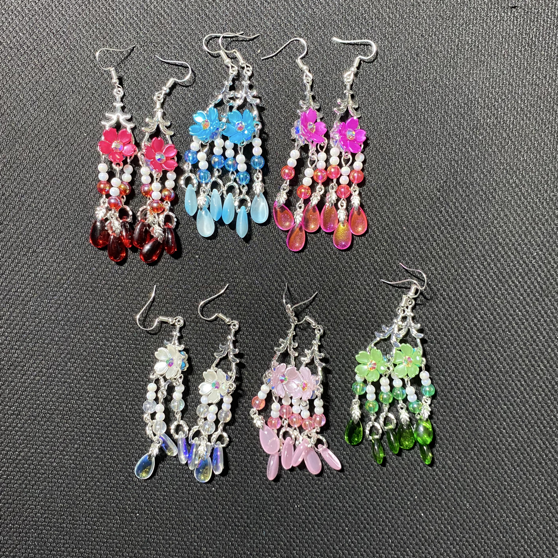 非金属仿水晶耳饰 参考详情女绿色民族风耳环饰品耳饰古装长款