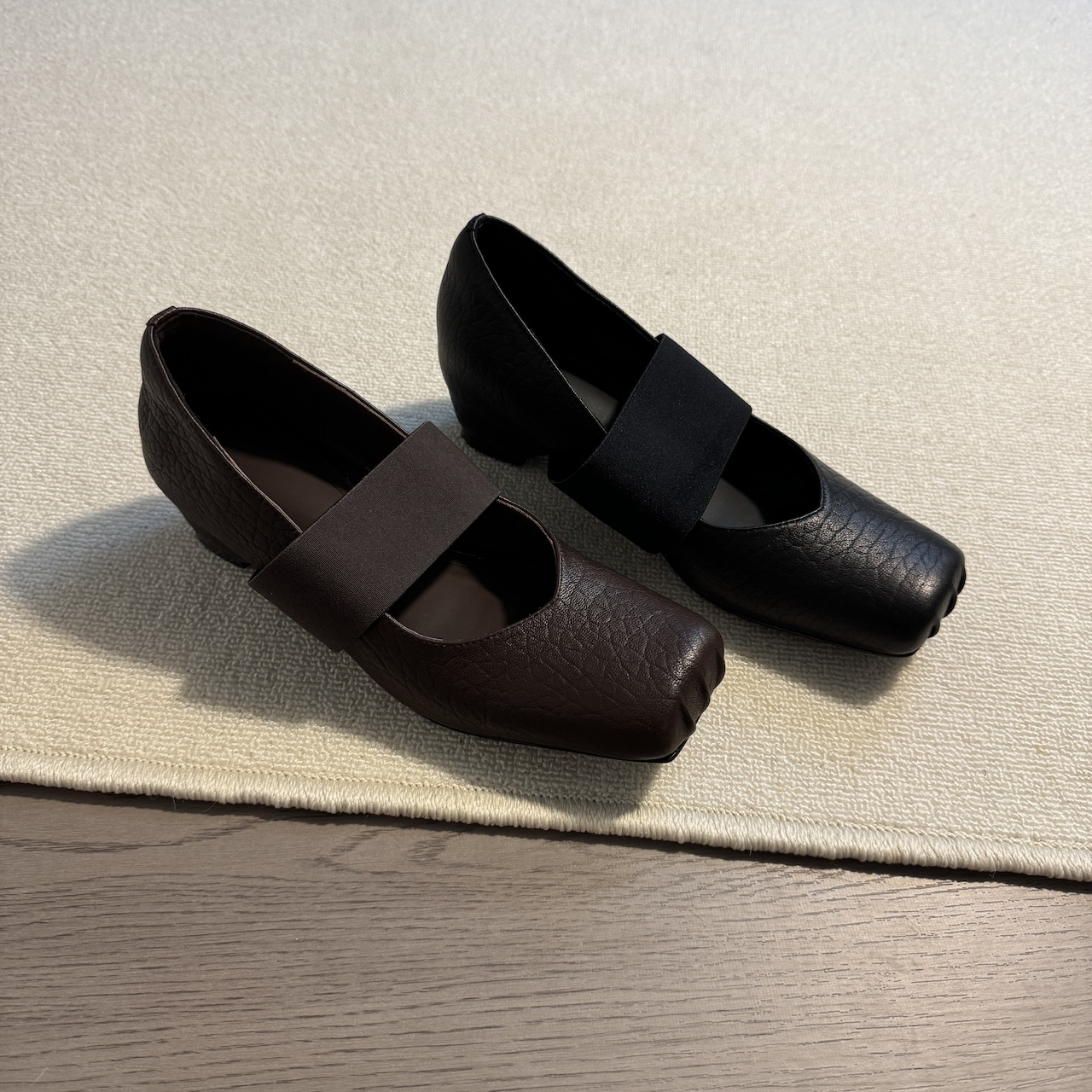 六也「清冷猪鼻」方头大象纹内增高百搭气质芭蕾舞浅口单鞋女L963