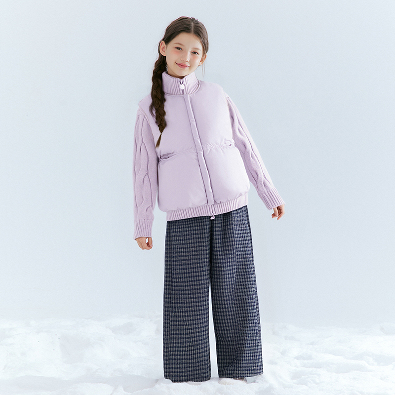 笛莎儿童童装女童马甲秋冬季立领保暖马夹宝宝纯色背心-7M2557701