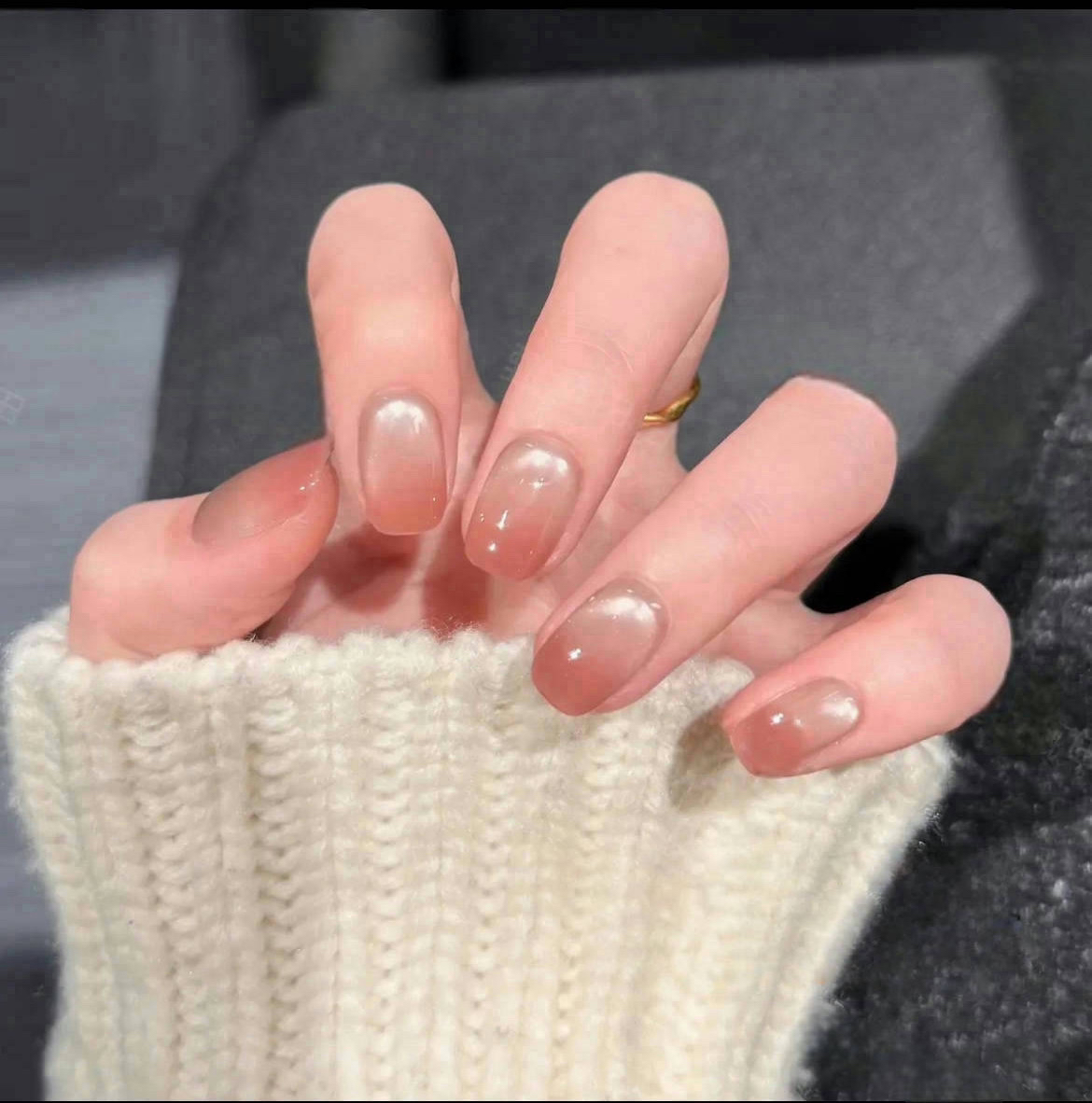 【素颜】裸色穿戴甲秋冬仙女必备显白短款短美甲片指甲贴片素颜裸感