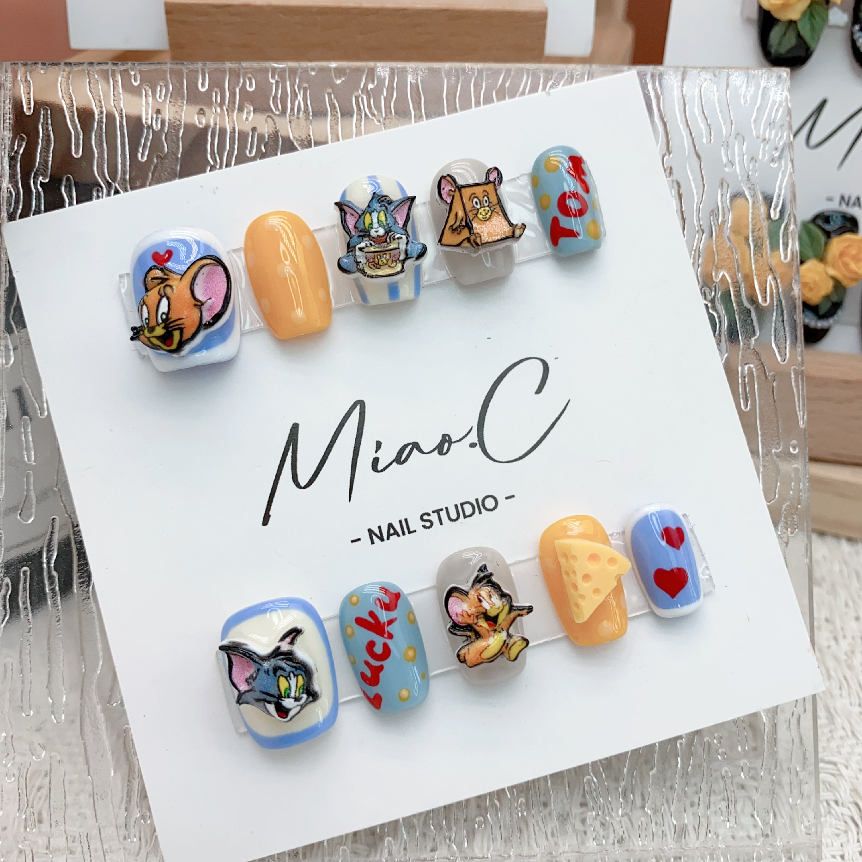 【汤姆】Miao.C指尖艺术 可爱显白卡通动漫猫和老鼠手绘穿戴甲