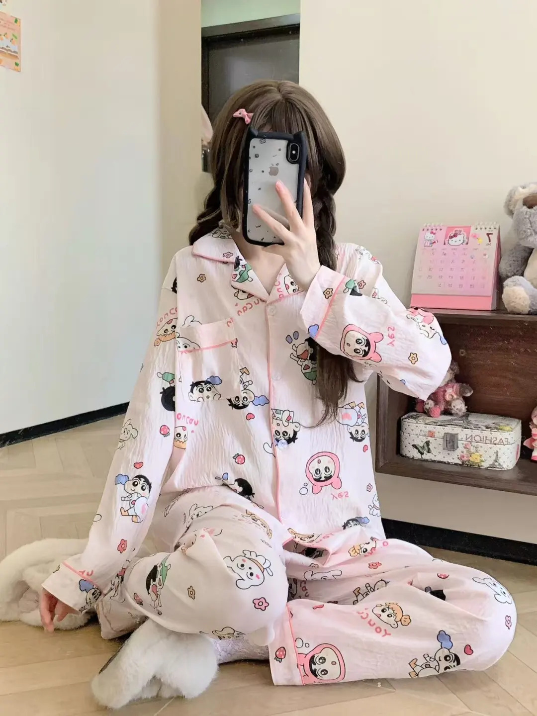 秋冬睡衣女云朵棉蜡笔小新家居服女款爆款2025新款长袖长裤