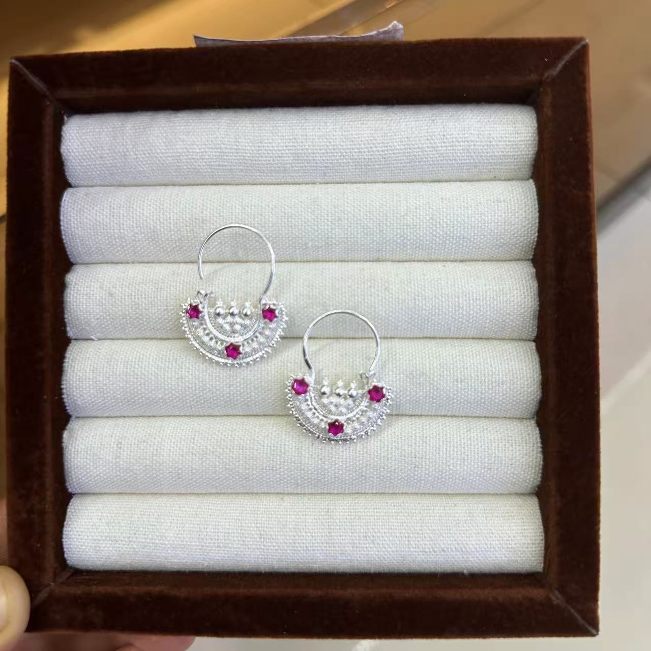 足银耳饰 爱民纯银首饰耳环890120