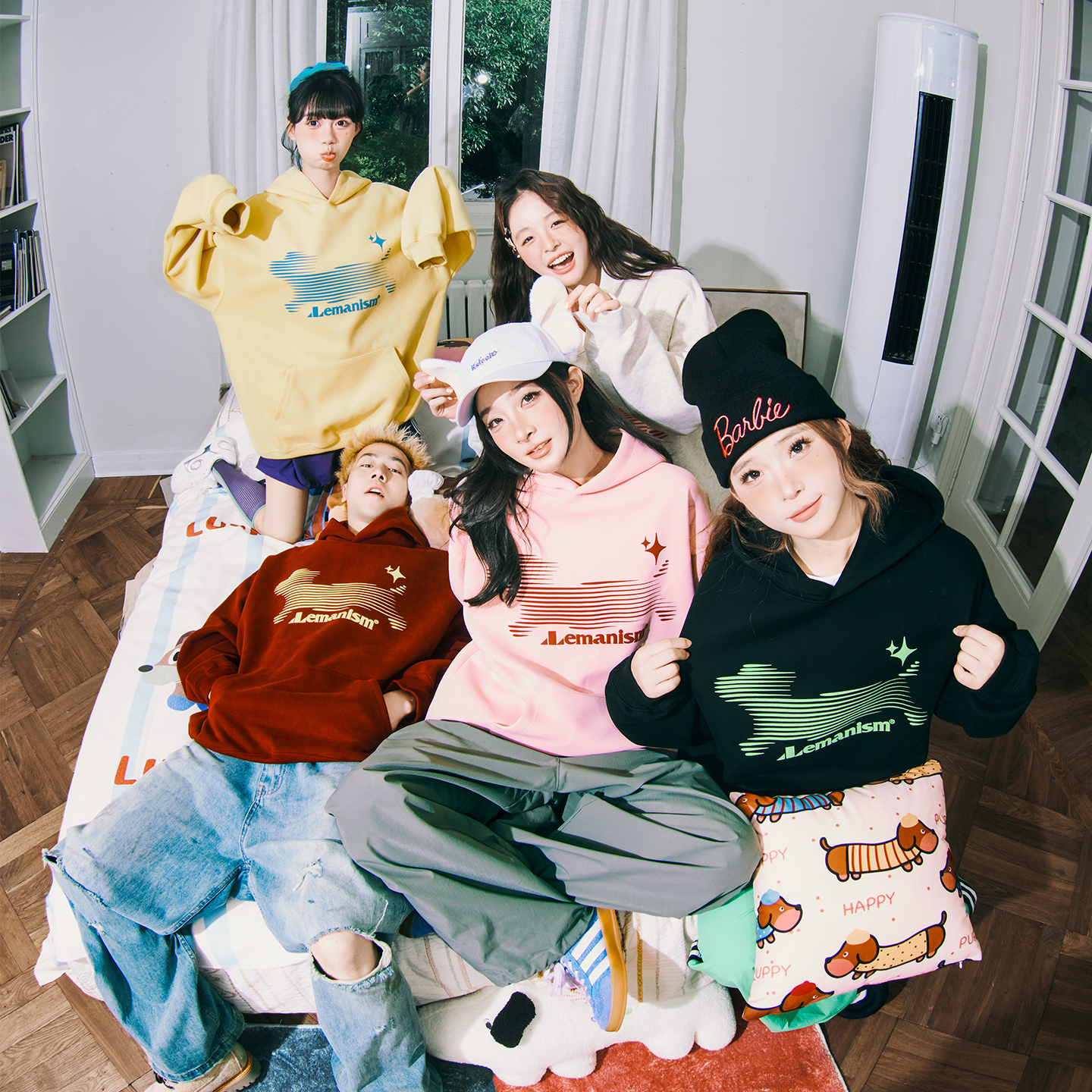 lemanism美式潮牌幻影小狗连帽卫衣男2025春秋季新款情侣款上衣女