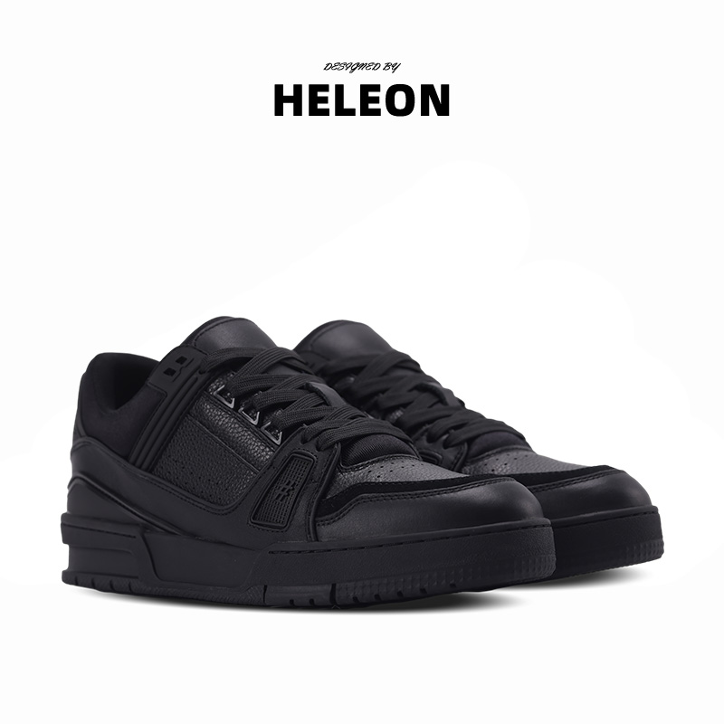 HELEON官方正品男鞋复古低帮黑色时尚休闲男士干净感痞帅开车男鞋