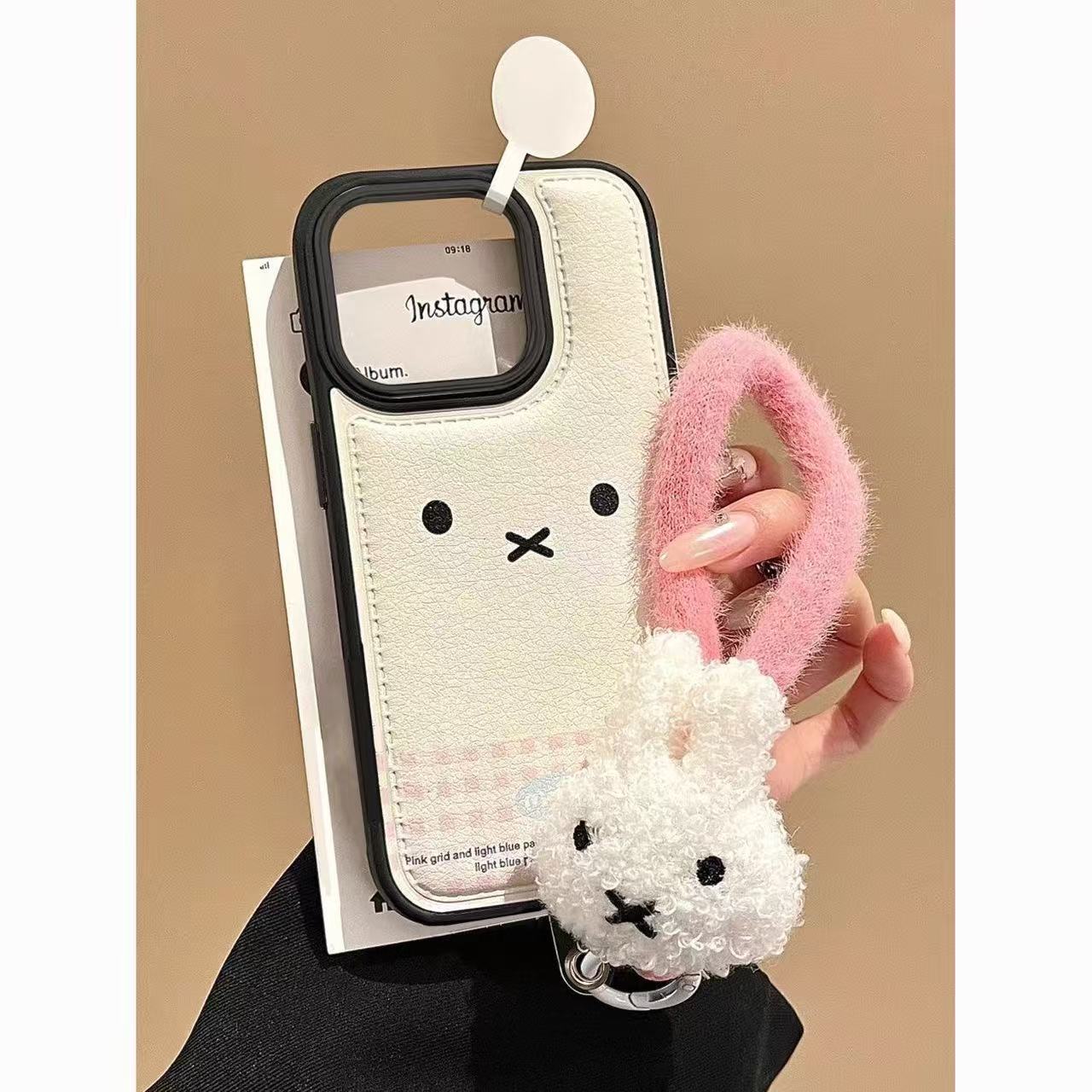 米菲兔皮纹壳适用苹果17手机壳13/14ProMax卡通iPhone16/INS风17P