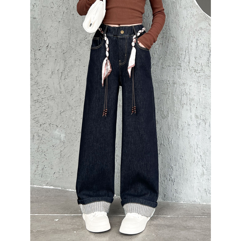 2199女童牛仔裤2025秋季新款爆款儿童洋气阔腿直筒中大童时髦裤子