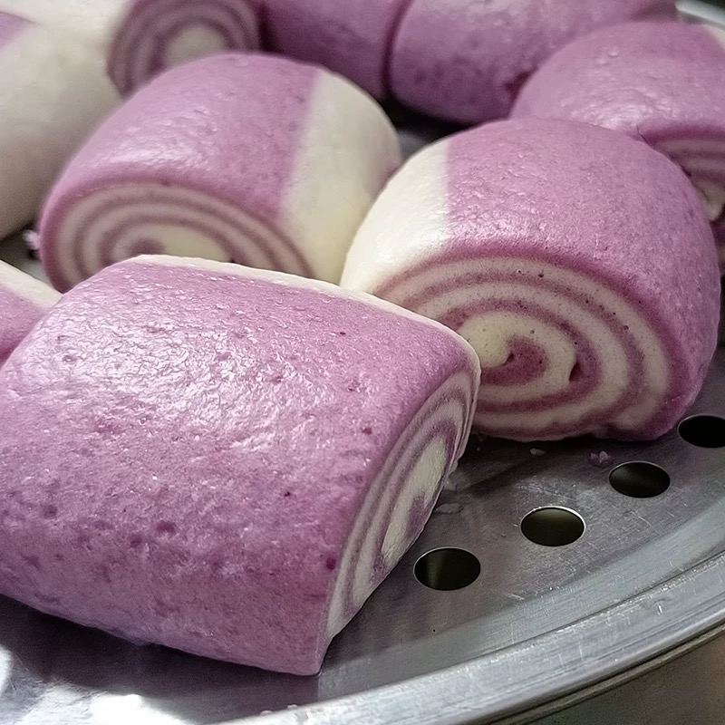 紫薯黑米刀切馒头36只 儿童早点粗粮营养健康早餐五丰速冻品面点