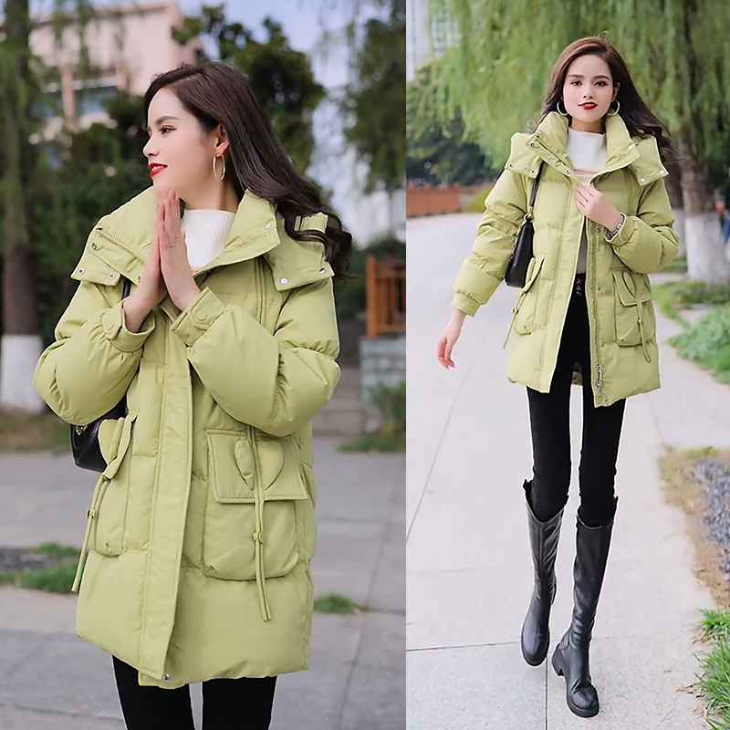 2025新款设计感中长款连帽棉服保暖时尚百搭洋气显瘦外套女
