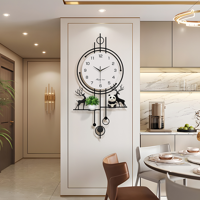 创意网红轻奢时钟2025新款客厅家用静音挂钟简约现代大气挂墙钟表