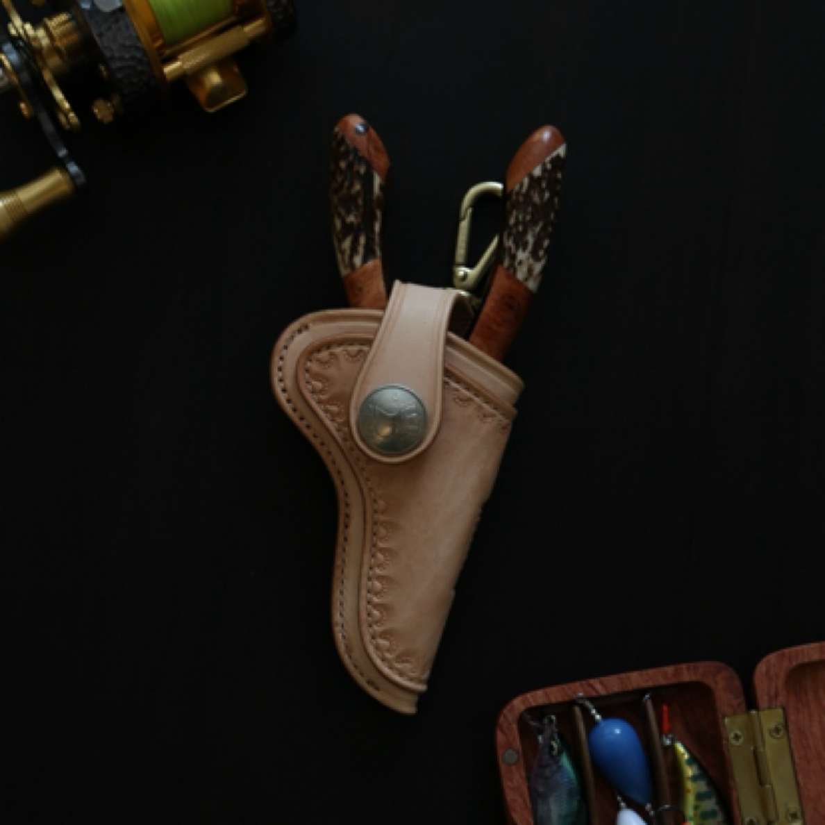 OroStream溪流路亚钳鹿角梨花木手柄路亚钳日系复古路亚钳