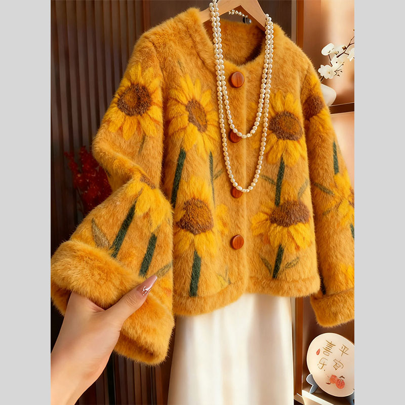 独特气质高级感绝美巨好看小香风加厚毛绒外套女2025冬季新款毛衣