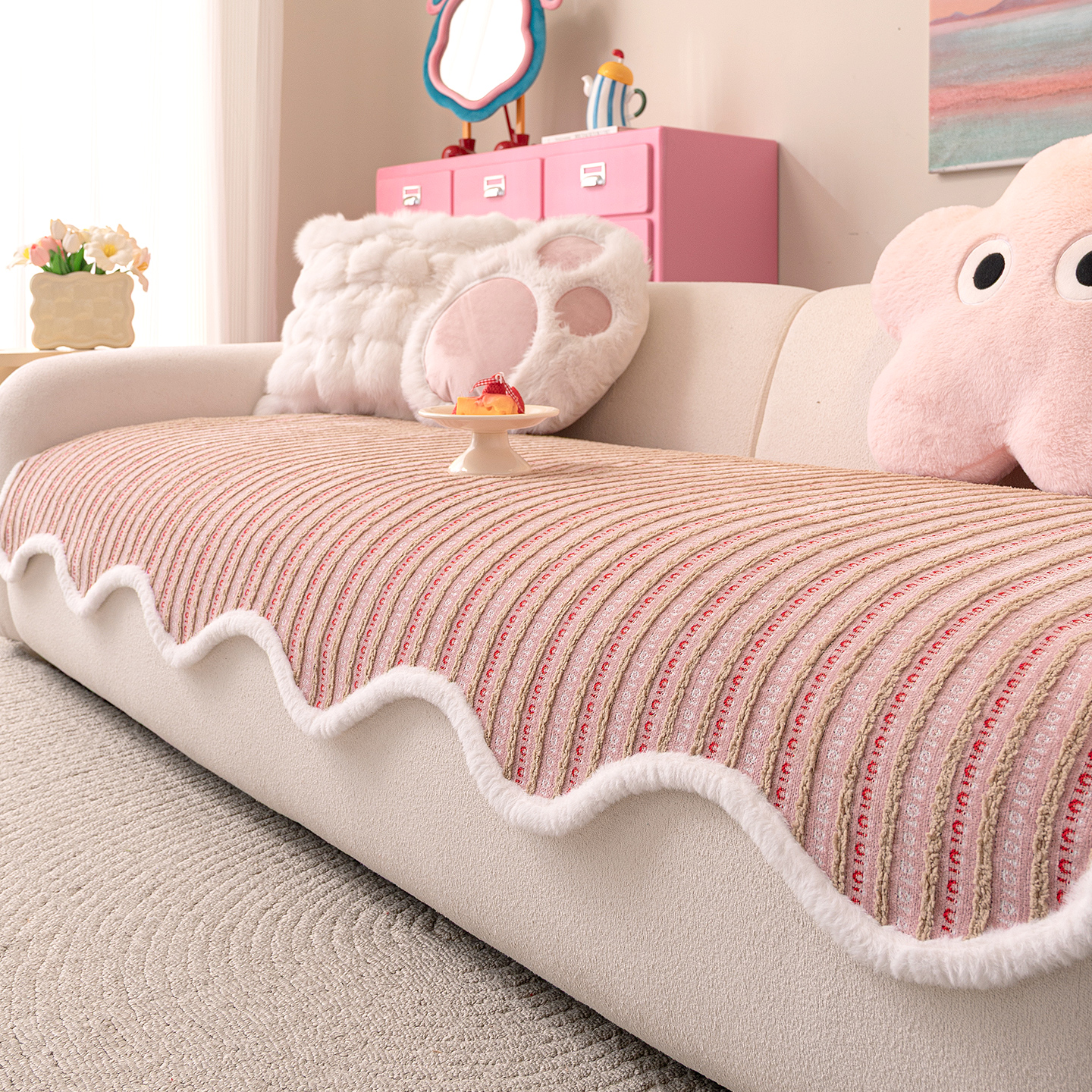 麦颜多巴胺异形沙发垫四季通用2025新款ins风高级感沙发坐垫盖布