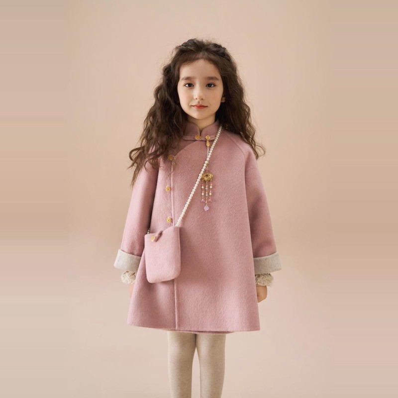 巴拉开门【商场同款】泡芙定制 两面两穿冬季2026儿童双面羊毛呢