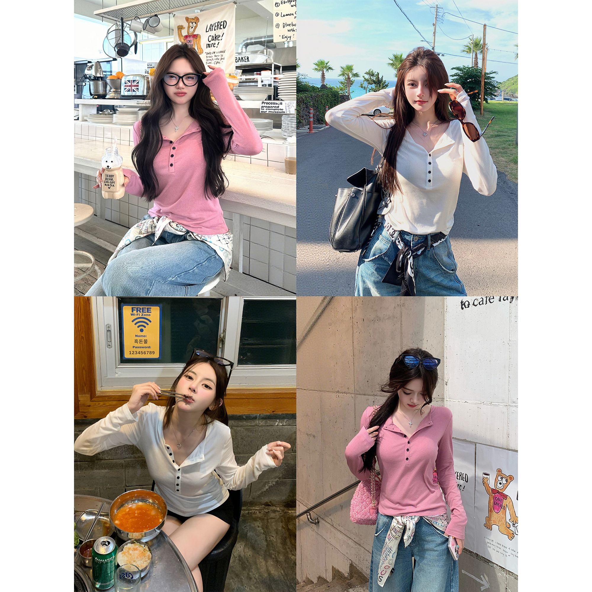 春秋新款韩系辣妹长袖t恤女小众设计感百搭显瘦打底短款上衣