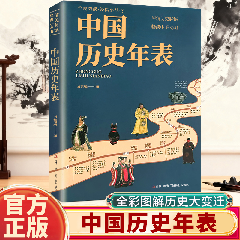 正版中国历史年表一卷看懂五千年朝代更替揭开帝王更迭与兴衰逻辑