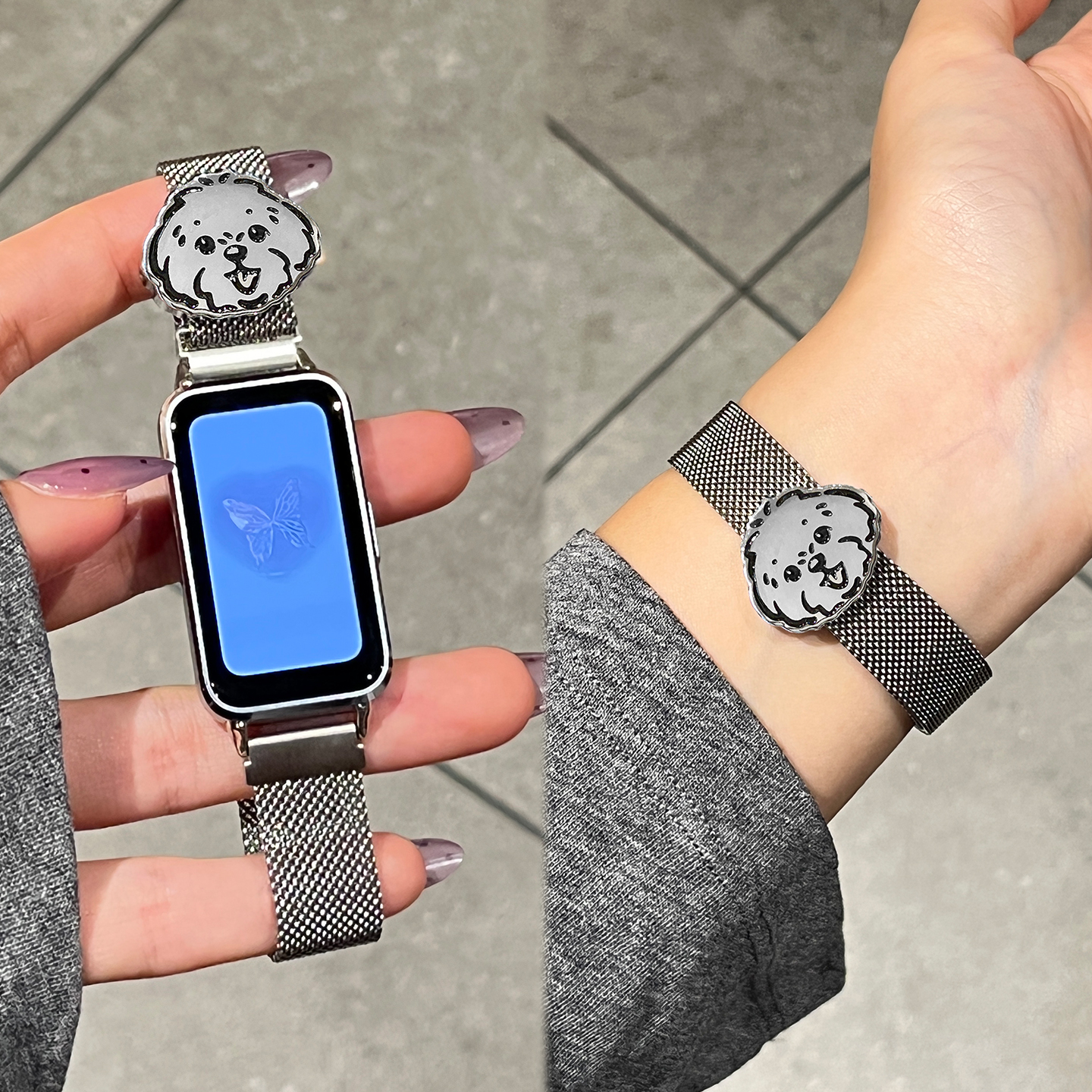 【小猫小狗】适用华为手环10表带9/8米兰磁吸7NFC金属智能JY男女款