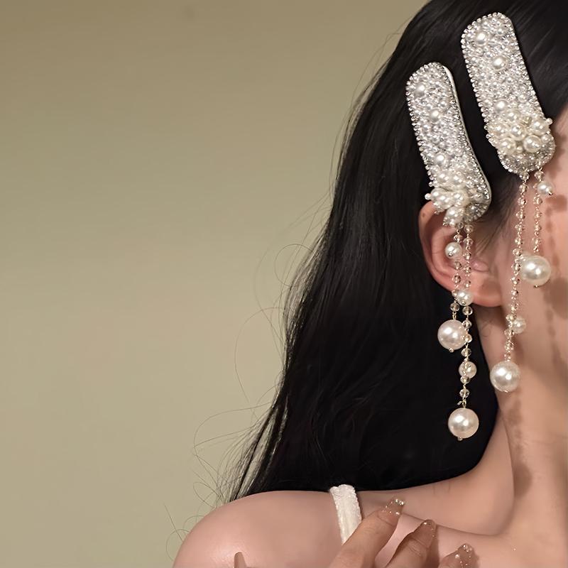 朵儿朵原创【珍珠瀑布】新中式气质珍珠流苏发夹女小众民族风发饰