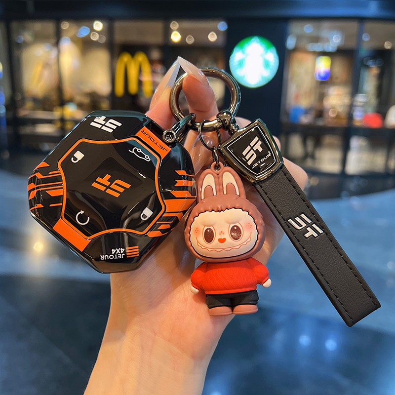 适用捷途旅行者钥匙套专用奇瑞捷途山海T2改装T1赛道涂鸦套包壳扣