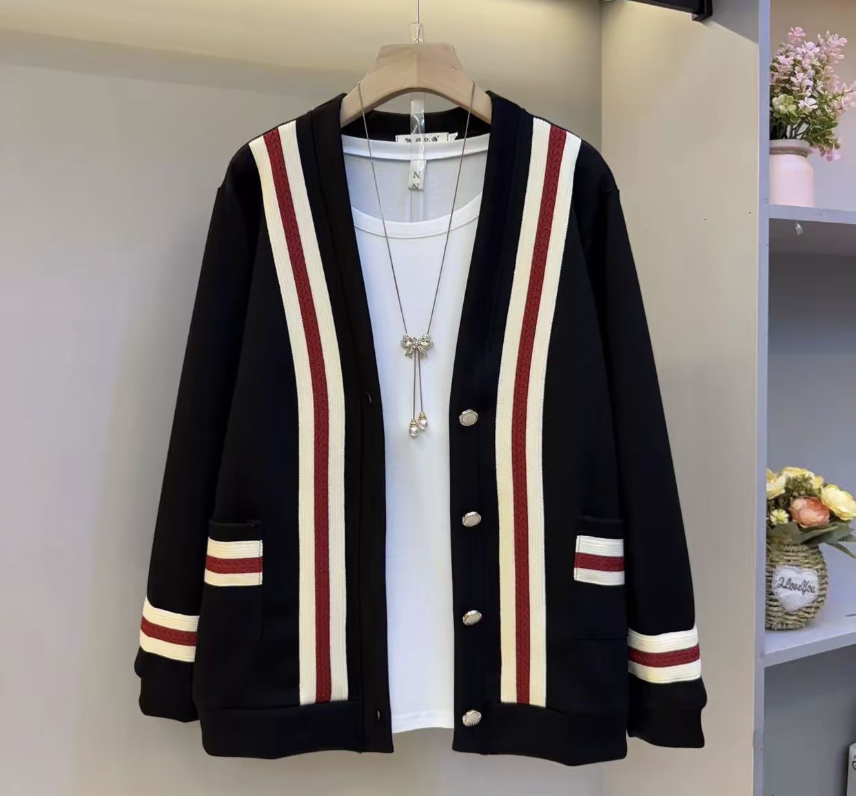 胖妹妹大码女装百搭休闲开衫上衣秋季新款显瘦遮肉时尚洋气外套女