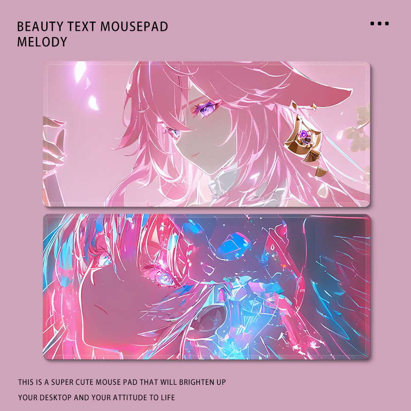 鼠标垫大号炫彩流光美女办公桌垫加厚电竞游戏防滑鼠标垫书桌垫