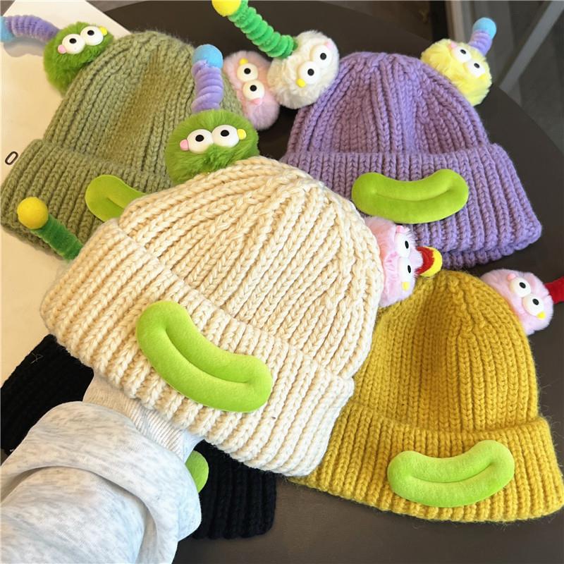 FAVMARTHA宝宝帽子秋冬可爱搞怪毛线帽男童女童保暖防风婴幼儿套