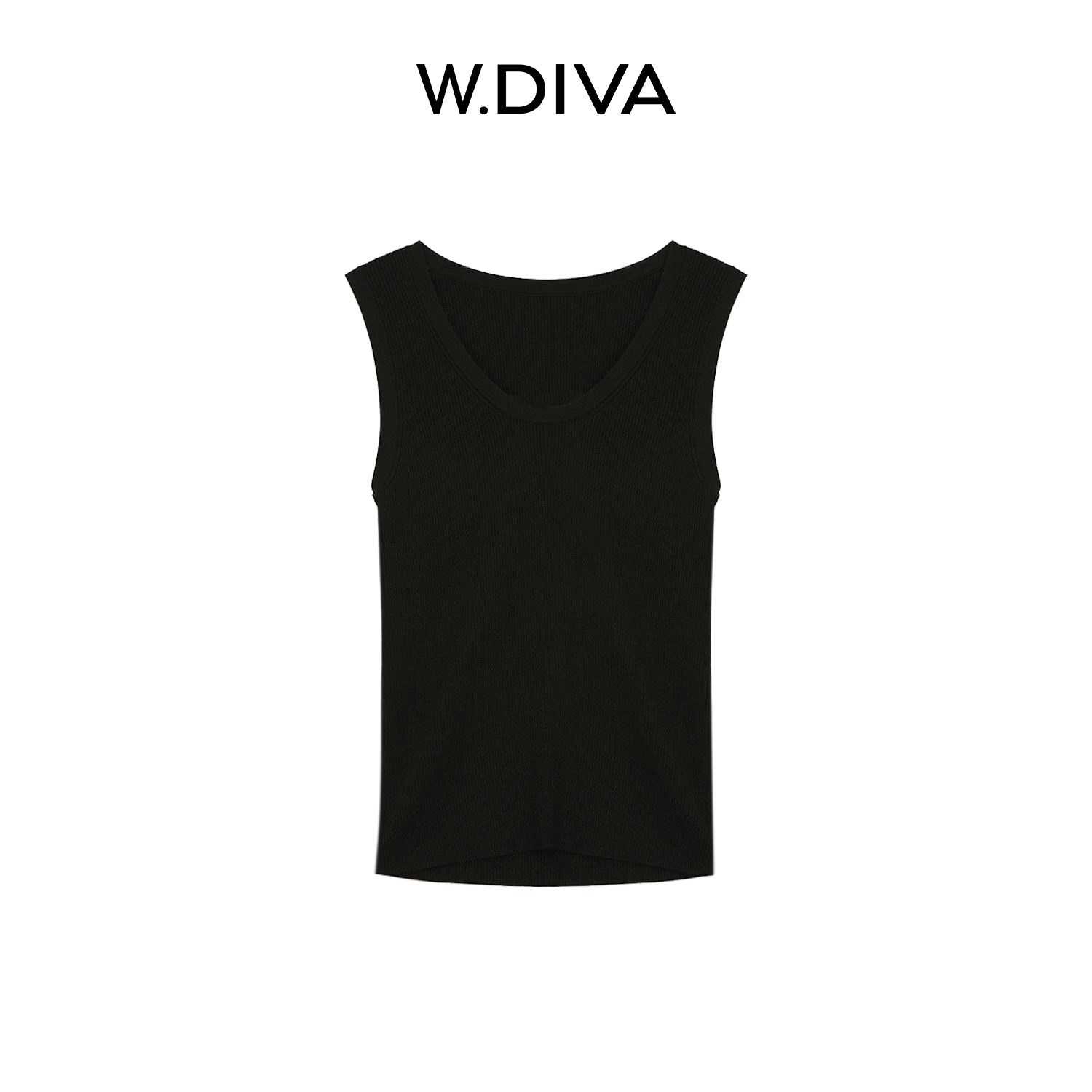 W.Diva【耀影】进口超细AK金银线百搭高织U领背心纯欲慵懒1TDM71190