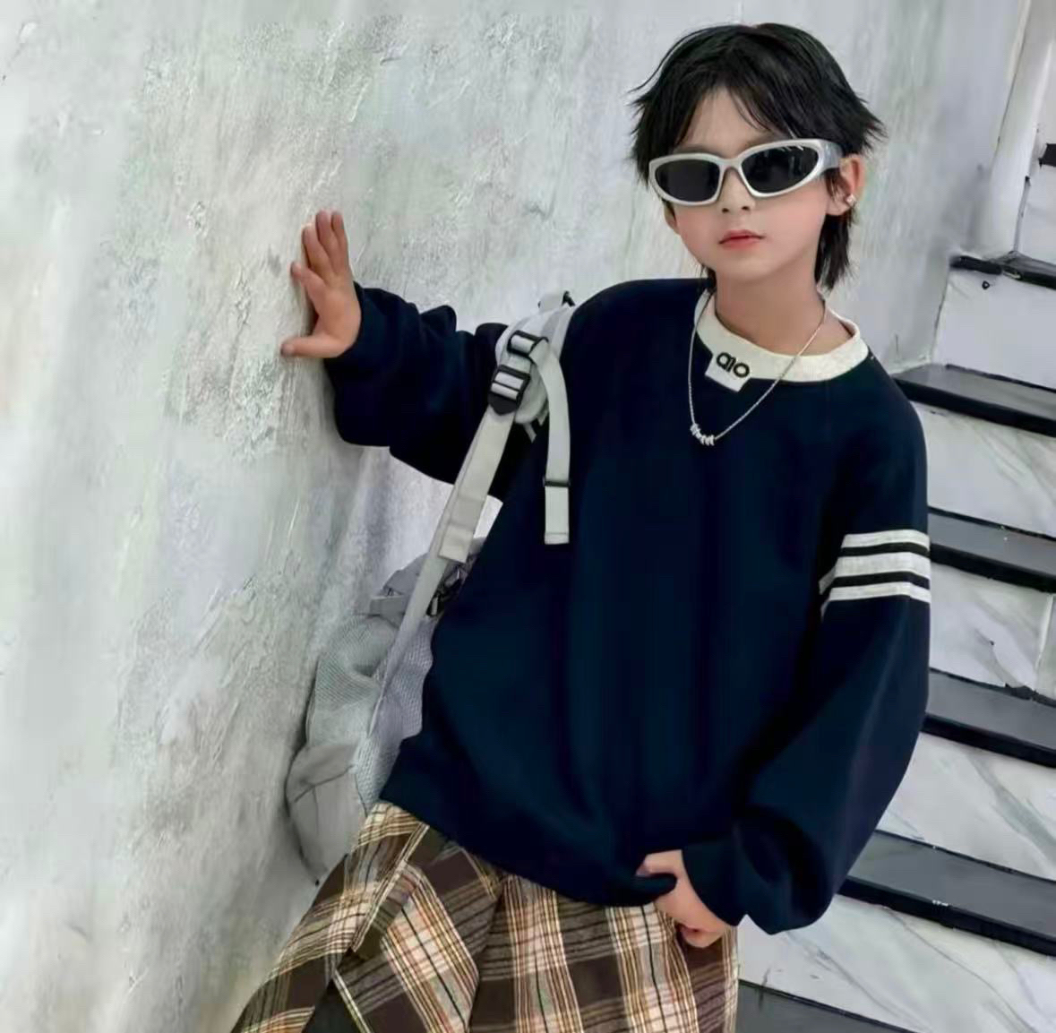 男女童亲子装卫衣2025春秋新款儿童宽松上衣帅青少年炸街衣服休闲