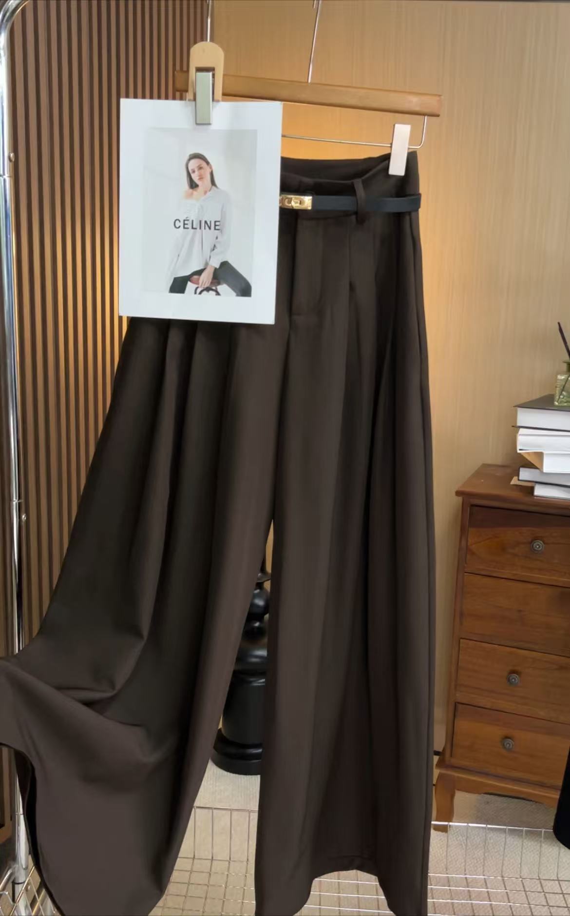 早秋款高级腰带休闲阔腿裤裙裤显高显瘦显腿长