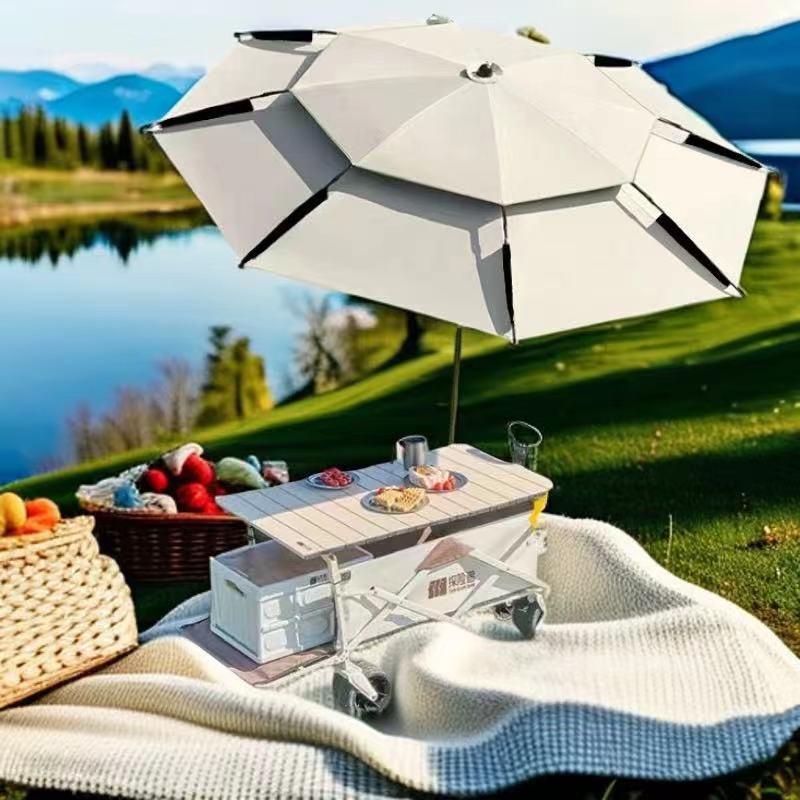 万向加厚双层户外垂钓防晒防雨大钓伞专用摆摊露营适用