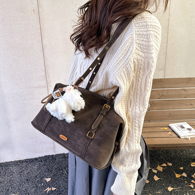 大容量豹纹时尚秋冬复古单肩托特包2025新款通勤蝴蝶结腋下女包