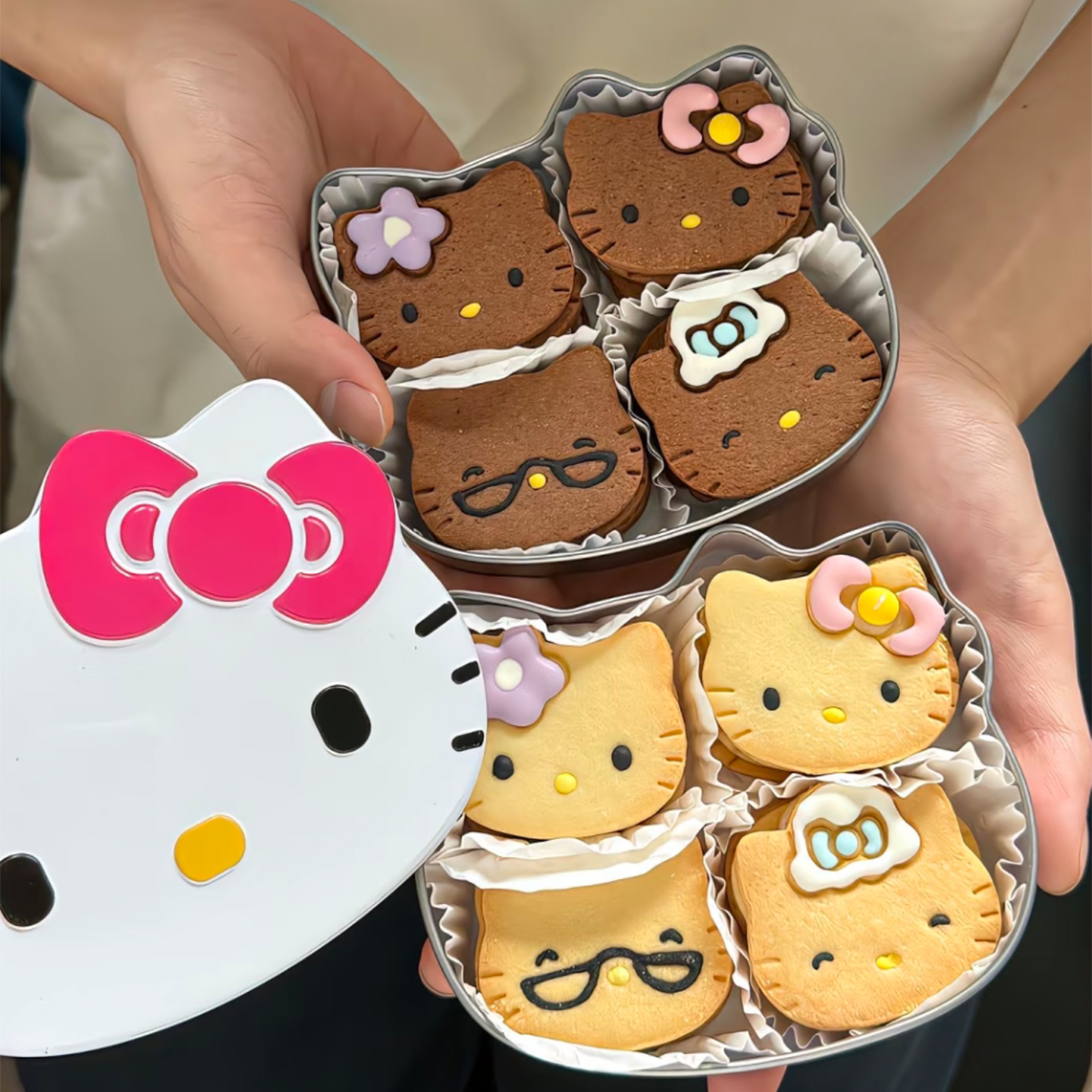 万圣圣诞节女朋友生日礼物HelloKitty猫头曲奇饼干原味巧克力糖霜