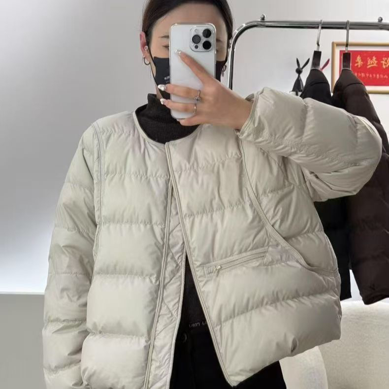 短款长袖圆领女士短款棉服女士潮流m001