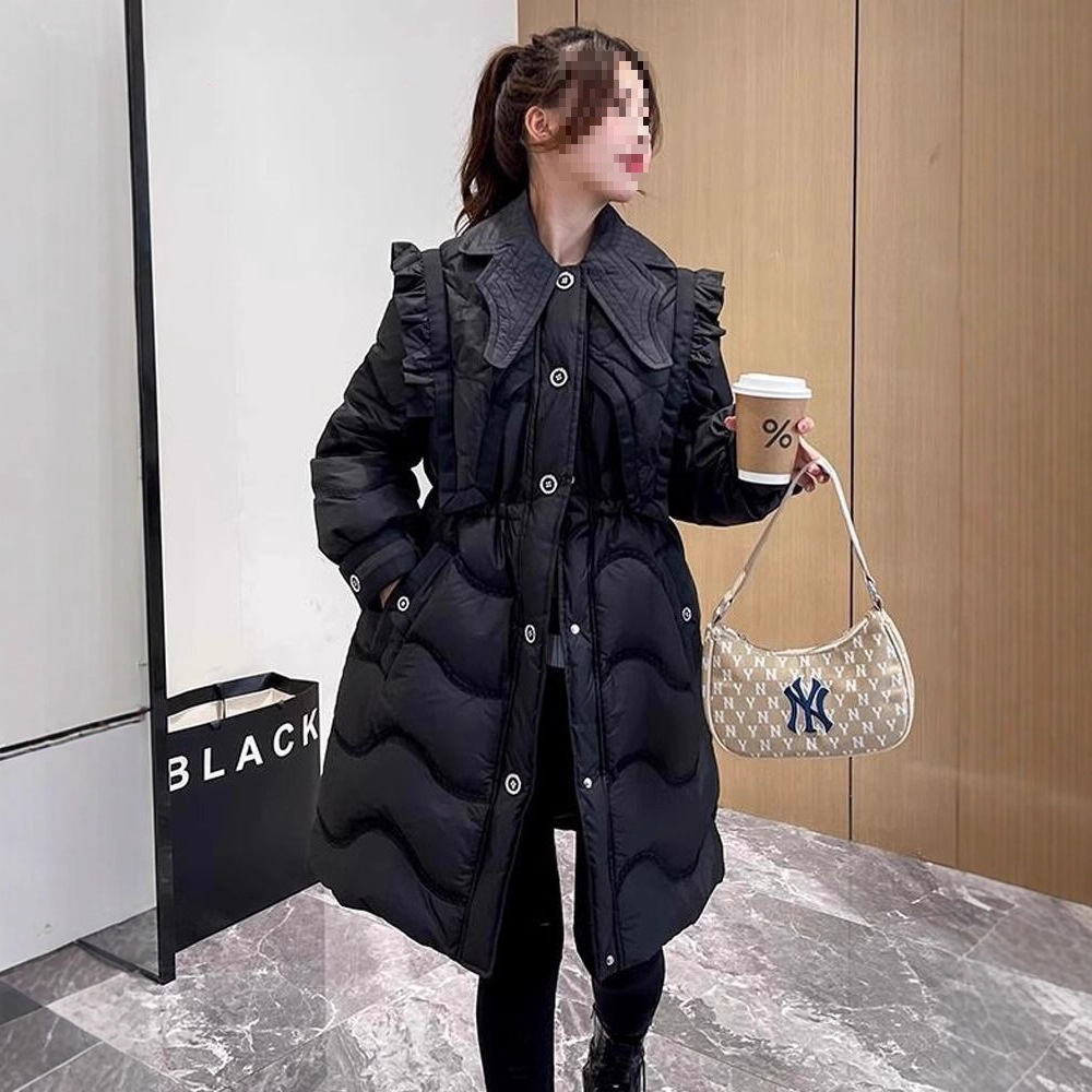 2025冬季新款小香风羽绒服女时尚娃娃领气质保暖白鸭绒外套加厚