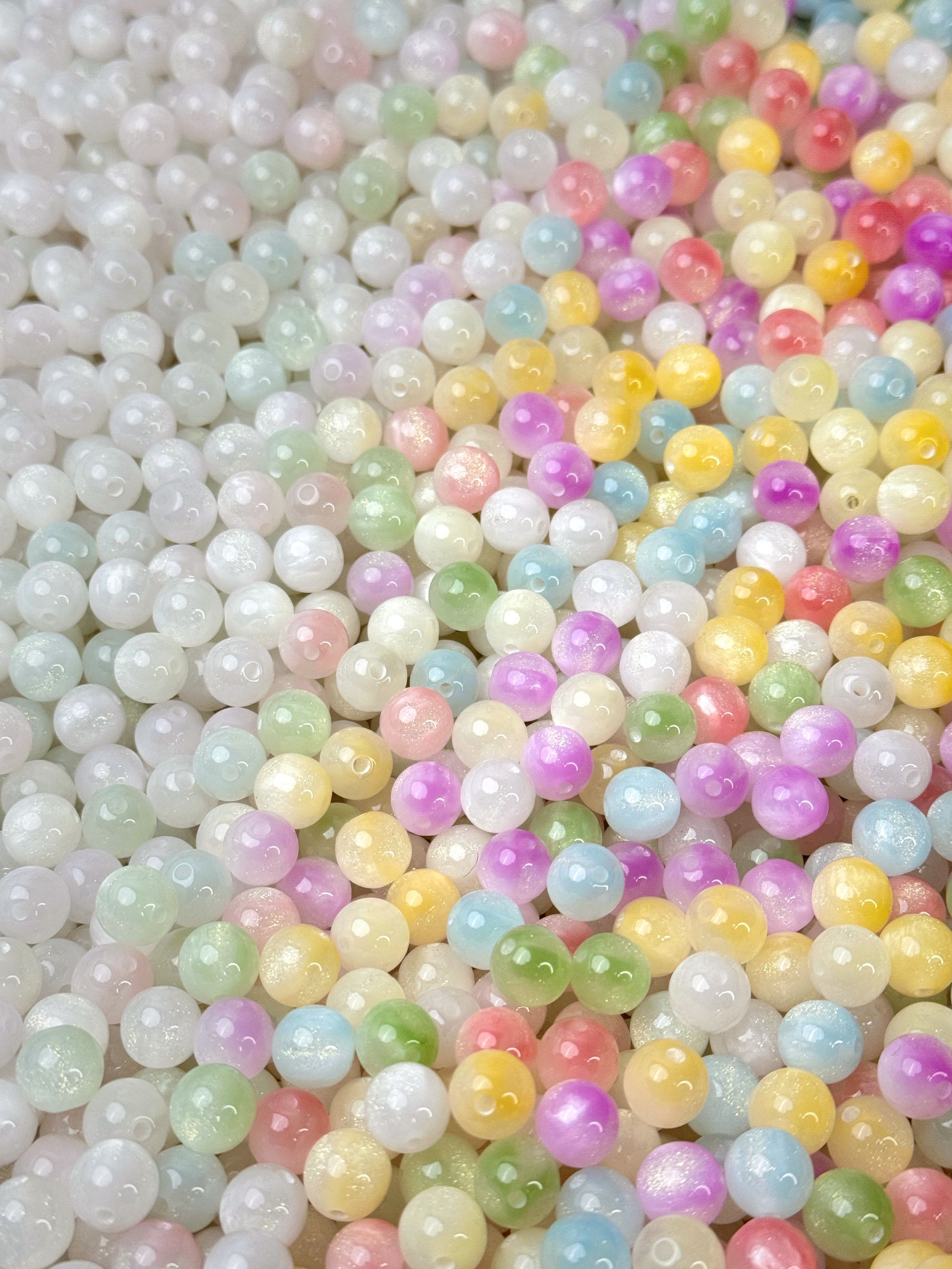 （个人单）鎏金珠10mm紫外线光变树脂珠手工diy饰品散珠圣诞礼物