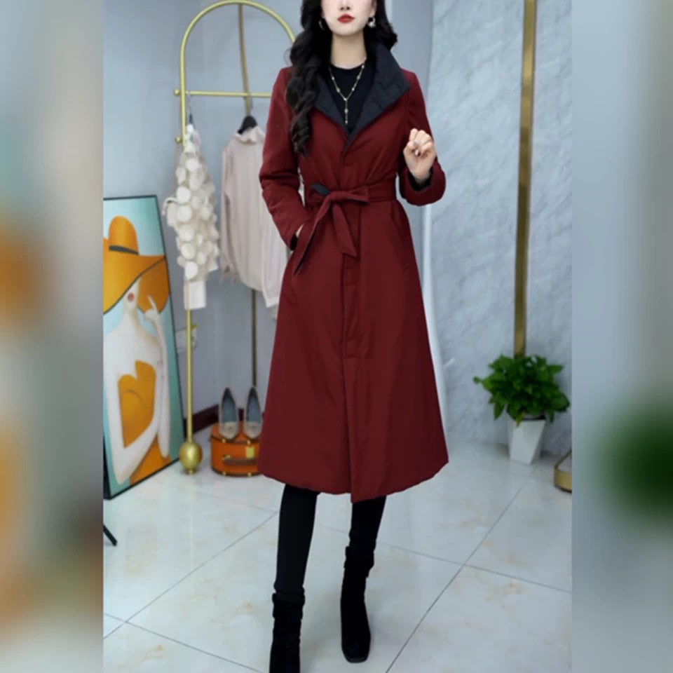 【两面穿】冬季时尚高端中长款加厚小个子修身显瘦棉衣棉服外套