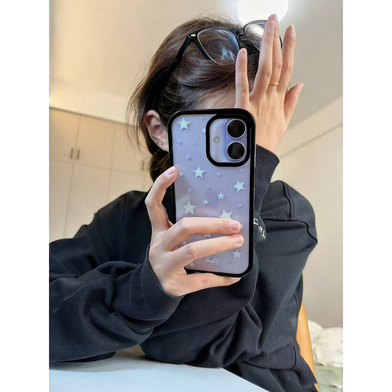 ins满屏小星星适用苹果17Promax新款16趣味15创意14亚克力手机壳