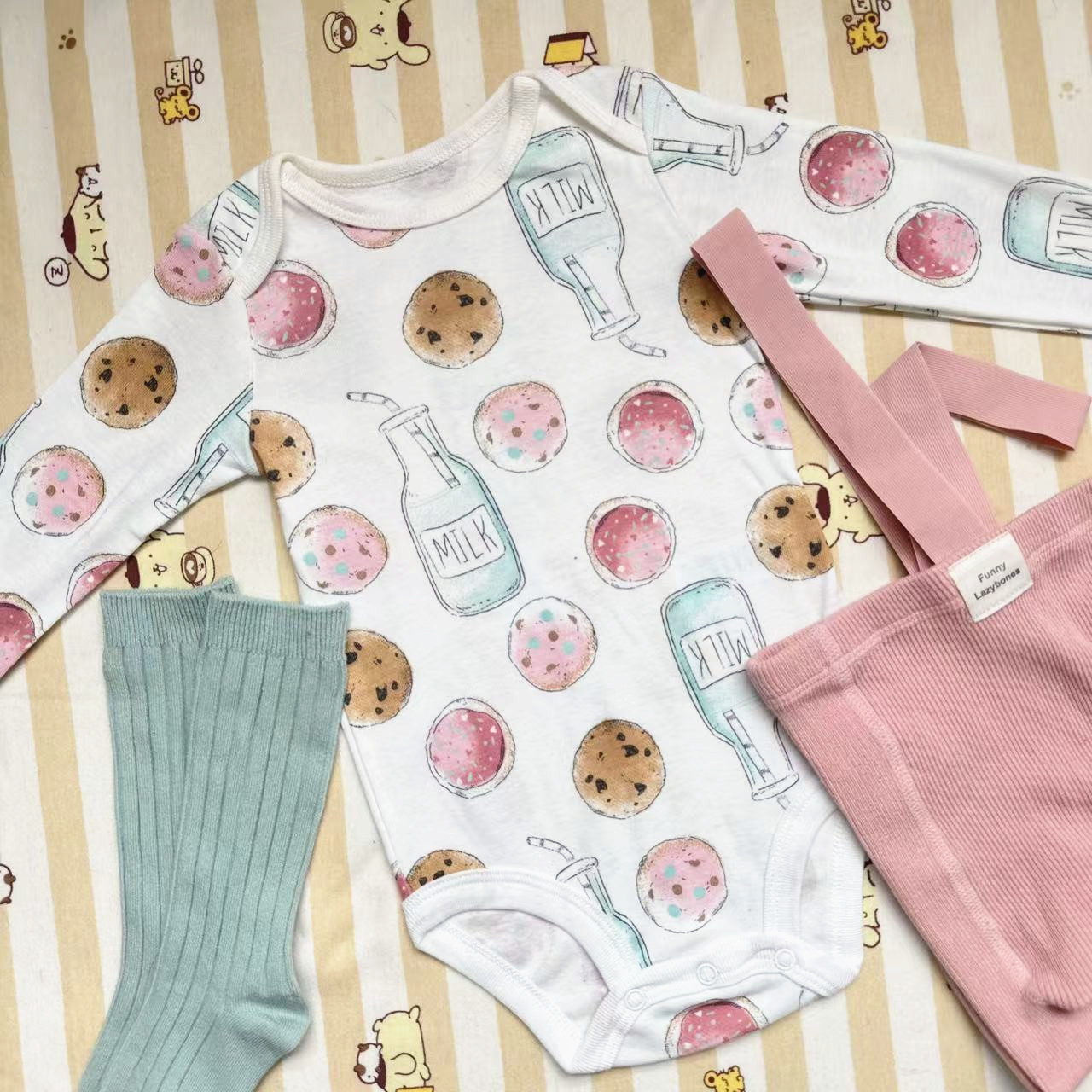 韩版三角长袖包屁衣纯棉连体衣新生儿哈衣爬服薄款婴儿包屁衣幼儿