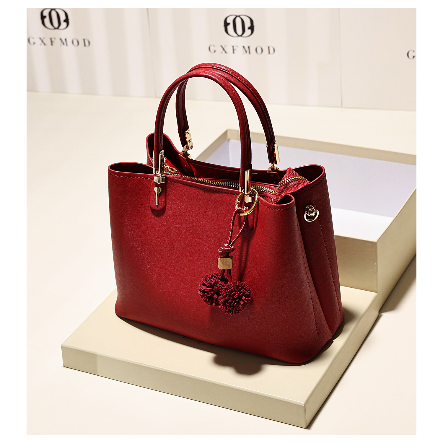 GXFMOD原创品牌大容量红色新娘包2025流行结婚包单肩手提斜挎女包